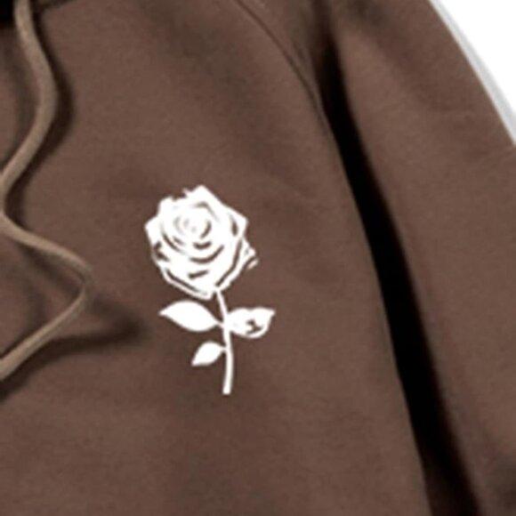 Floerns Men's Graphic Print Long Sleeve Drawstring Hoodie Pullover Sweatshirt - Picture 4 of 4